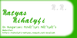 matyas mihalyfi business card